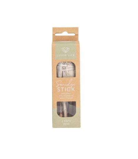 Luvin Life White Sage Organic Smudge Stick - 1 Pack Mini, Purify Your Space