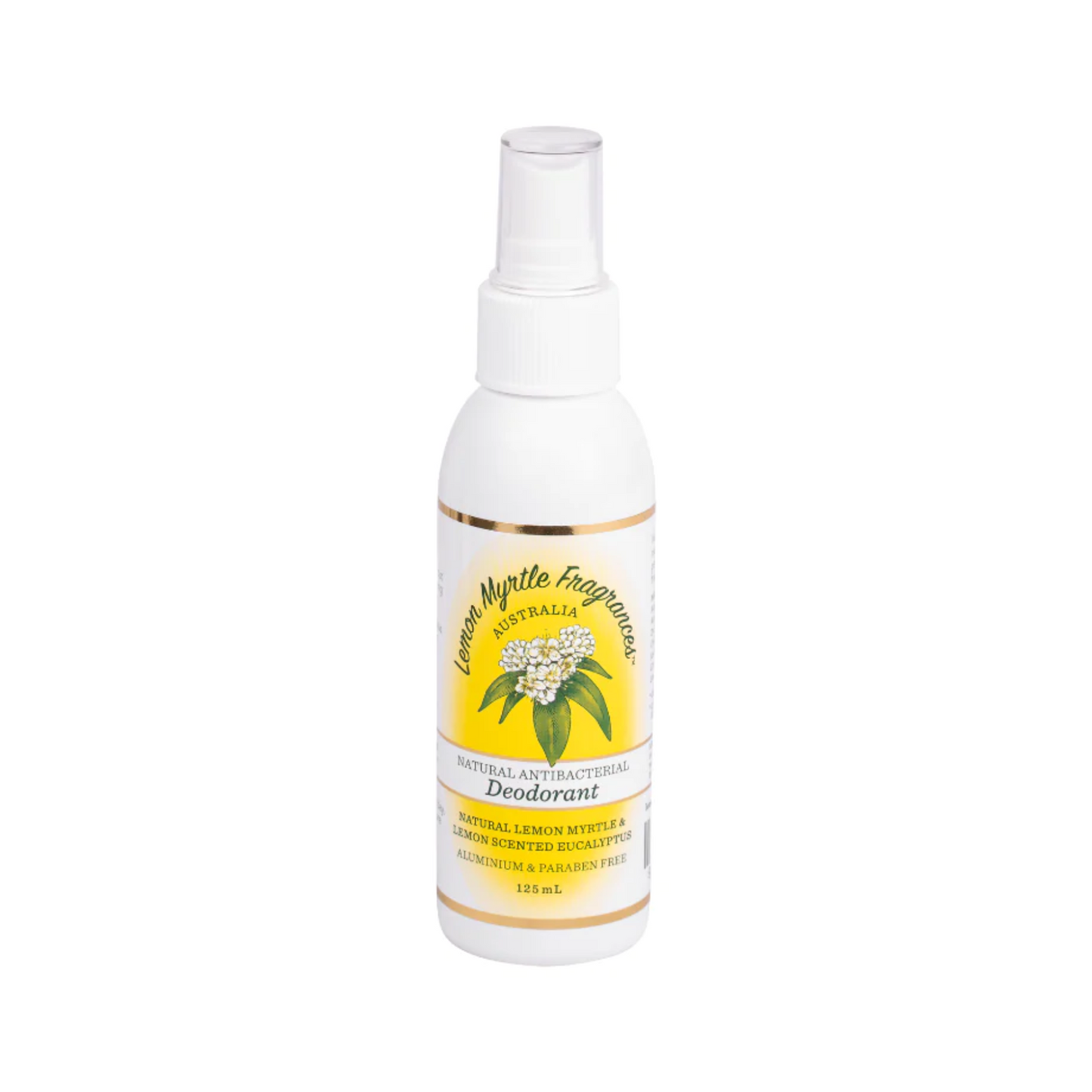 Lemon Myrtle Fragrances Deodorant Spray 125ml, Aluminium Free