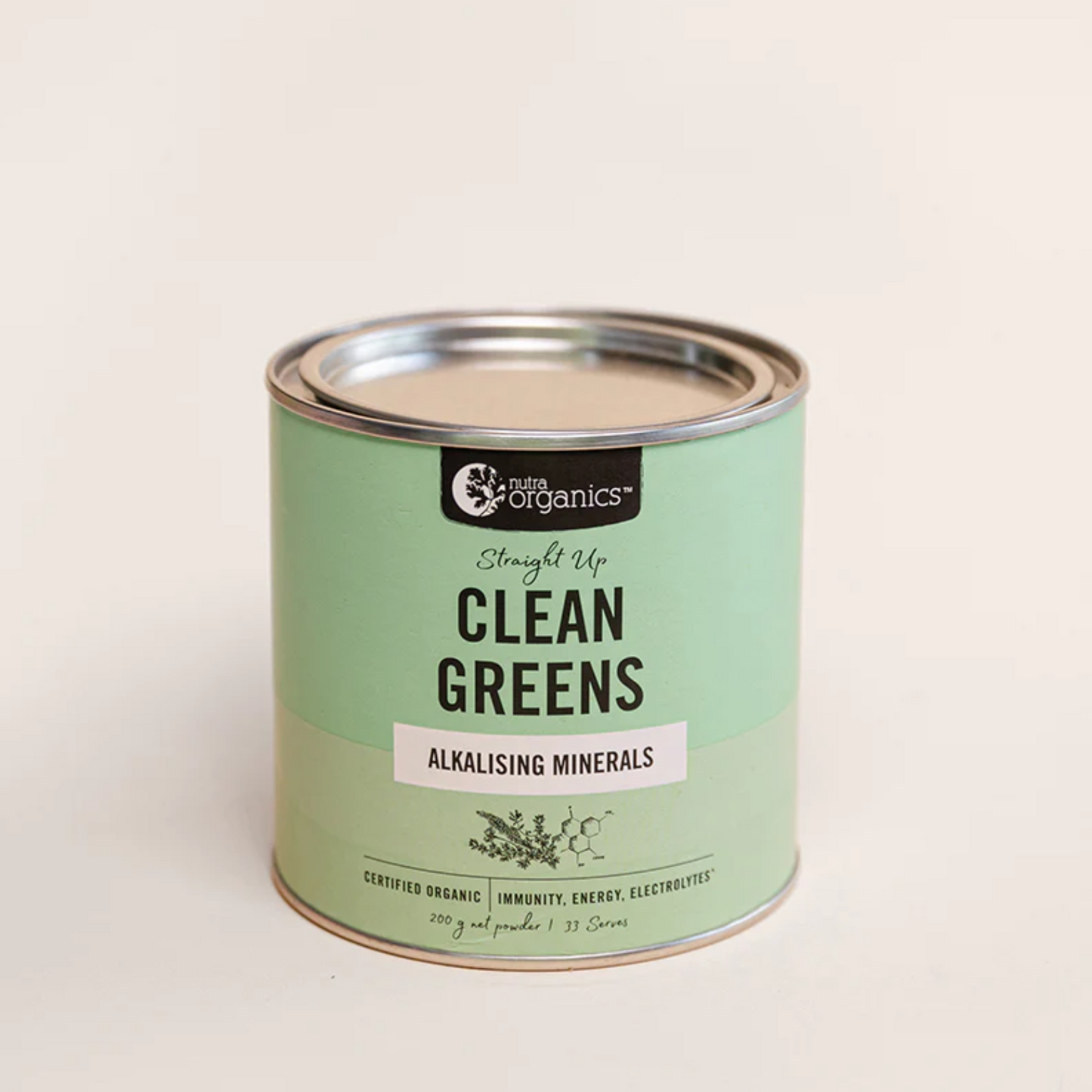 Nutra Organics Clean Greens 200g, Alkalising Minerals & Certified Organic