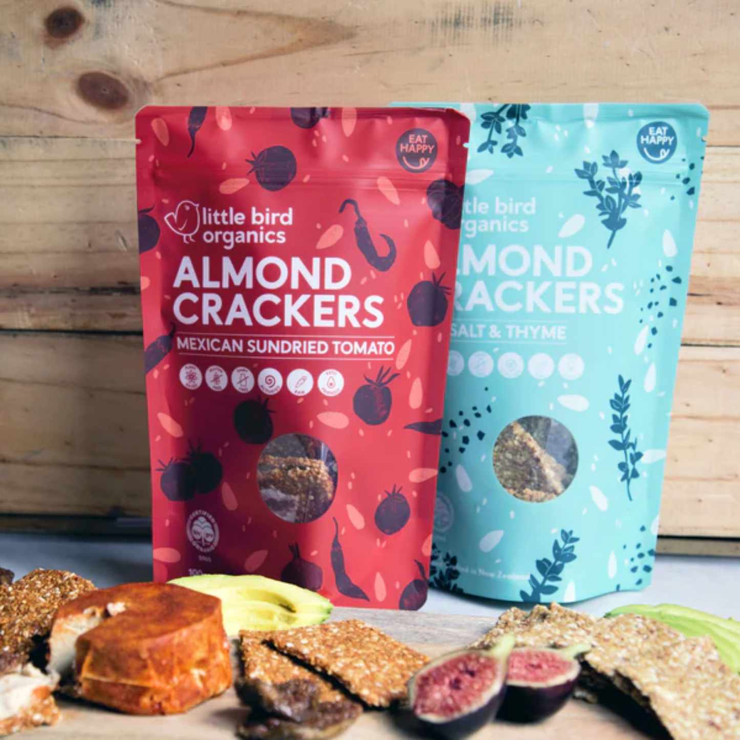 Little Bird Organics Almond Crackers 100g, Mexican Sun-dried Tomatoes