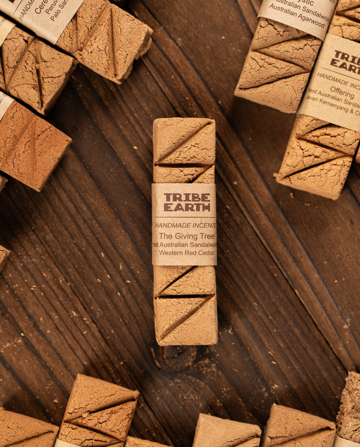 Tribe Earth The Giving Tree Incense Plank | 10 Triangles Per Plank, With West Australian Red Cedar & West Australian Sandalwood