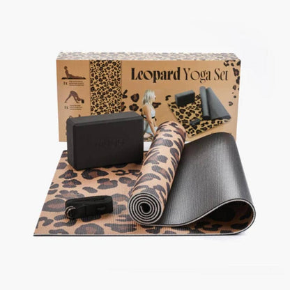 Myga Yoga Starter Set Leopard Print, A Beautiful Gift For Yoga Lovers