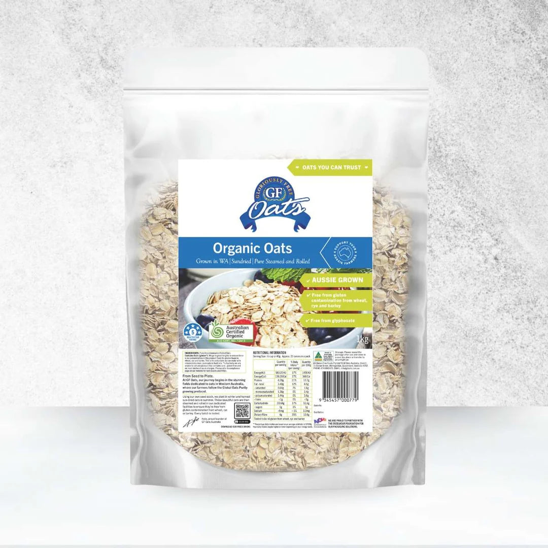 Gloriously Free Organic Aussie Oats 500g, 1kg Or 2kg, Grown In WA