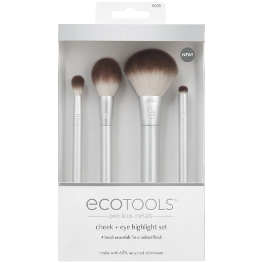 Eco Tools Precious Metals Cheek & Eye Highlight Set, For A Radiant Finish