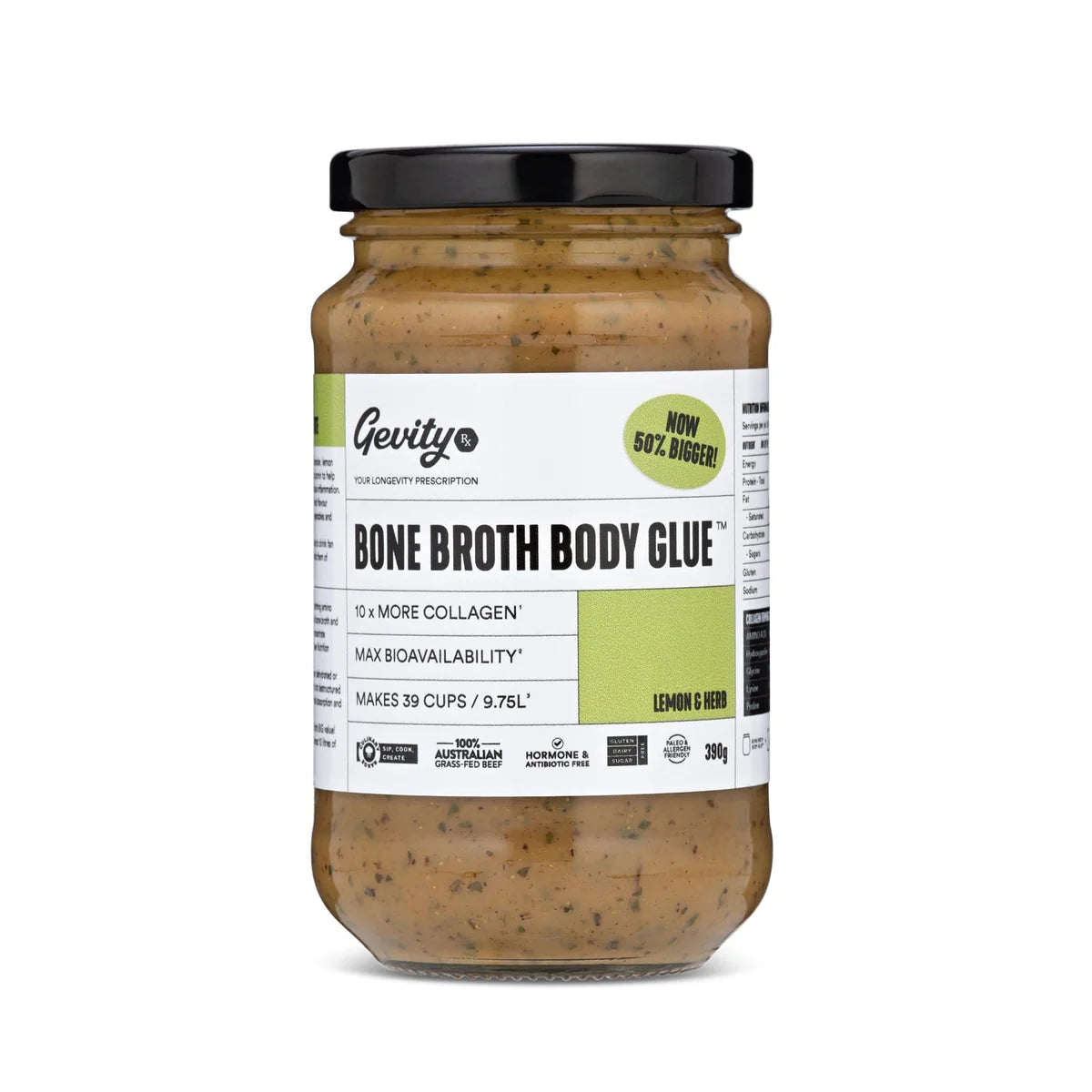 Gevity Bone Broth Body Glue 390g, Lemon & Herb Flavour
