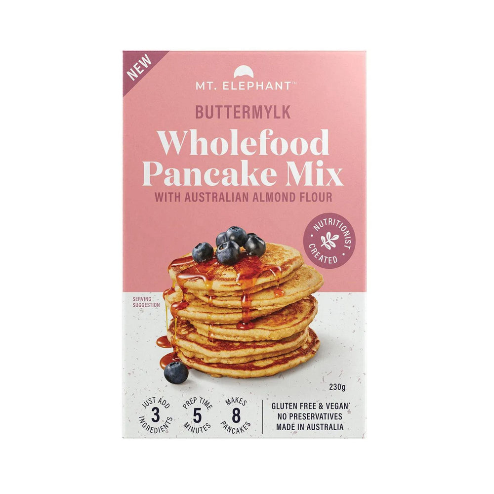 Mt. Elephant Buttermylk Wholefood Pancake Mix 230g, Naturally Gluten Free
