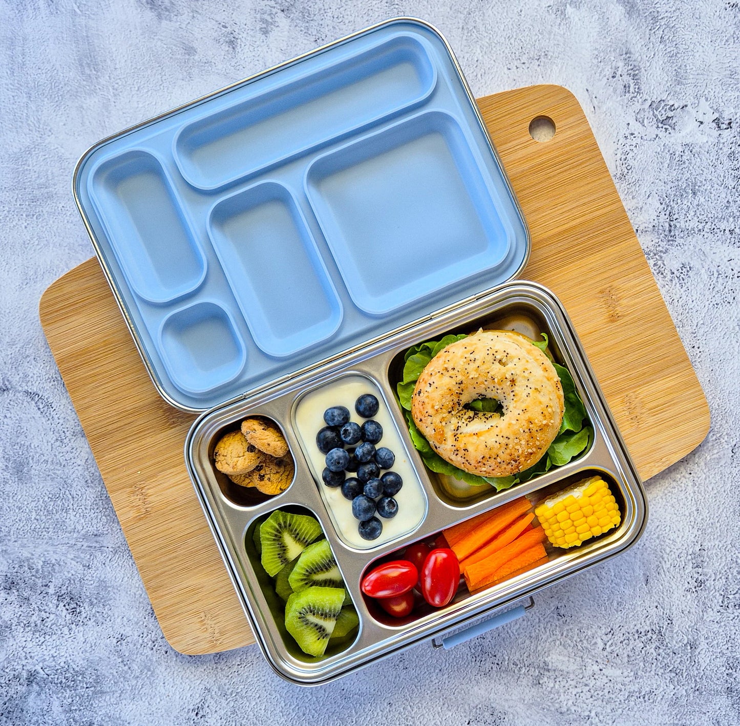 Ever Eco Stainless Steel 5 Compartment Bento Box, Please Select A Colour