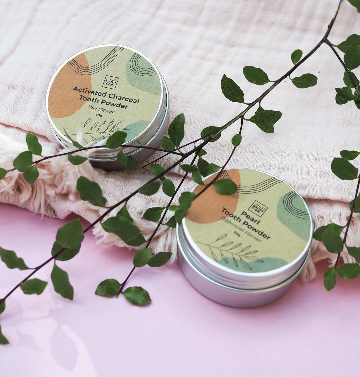 Brush It On Pearl Tooth Powder 40g, Peppermint Flavour