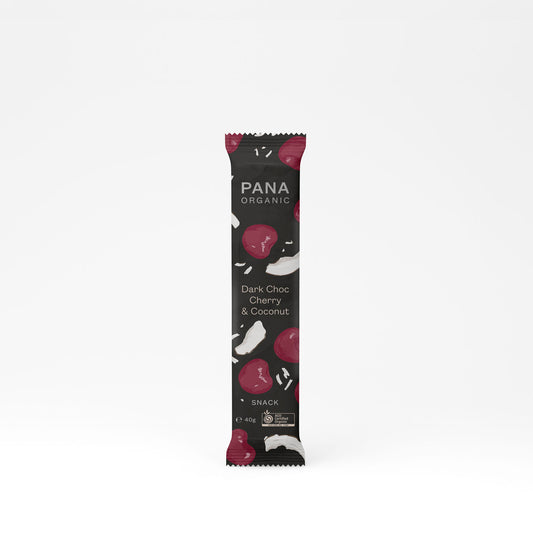 Pana Organic Snack Bar Single Or Box of 12, Dark Choc Cherry & Coconut