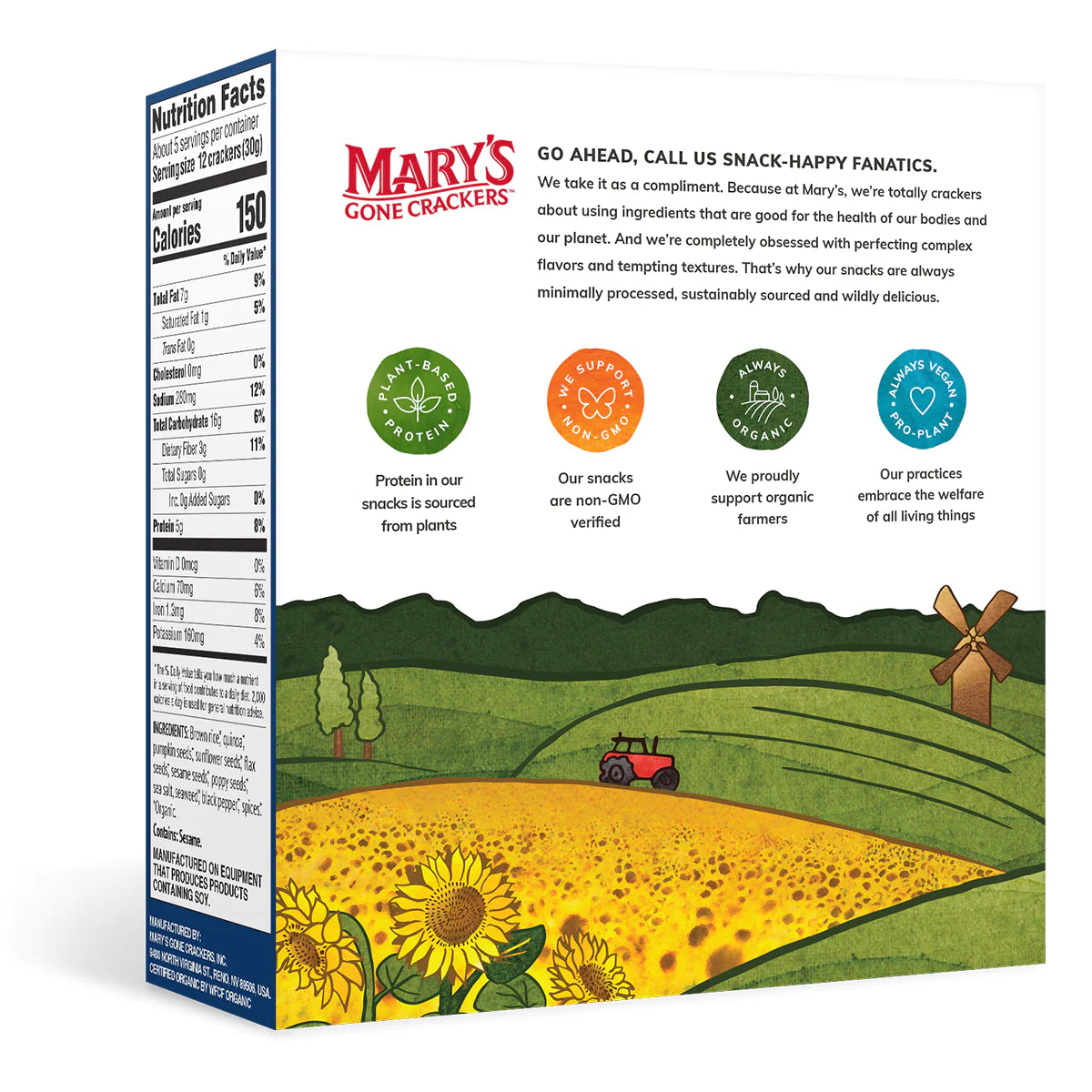 Mary's Gone Crackers Organic Crackers 156g, Super Seed Classic Crackers