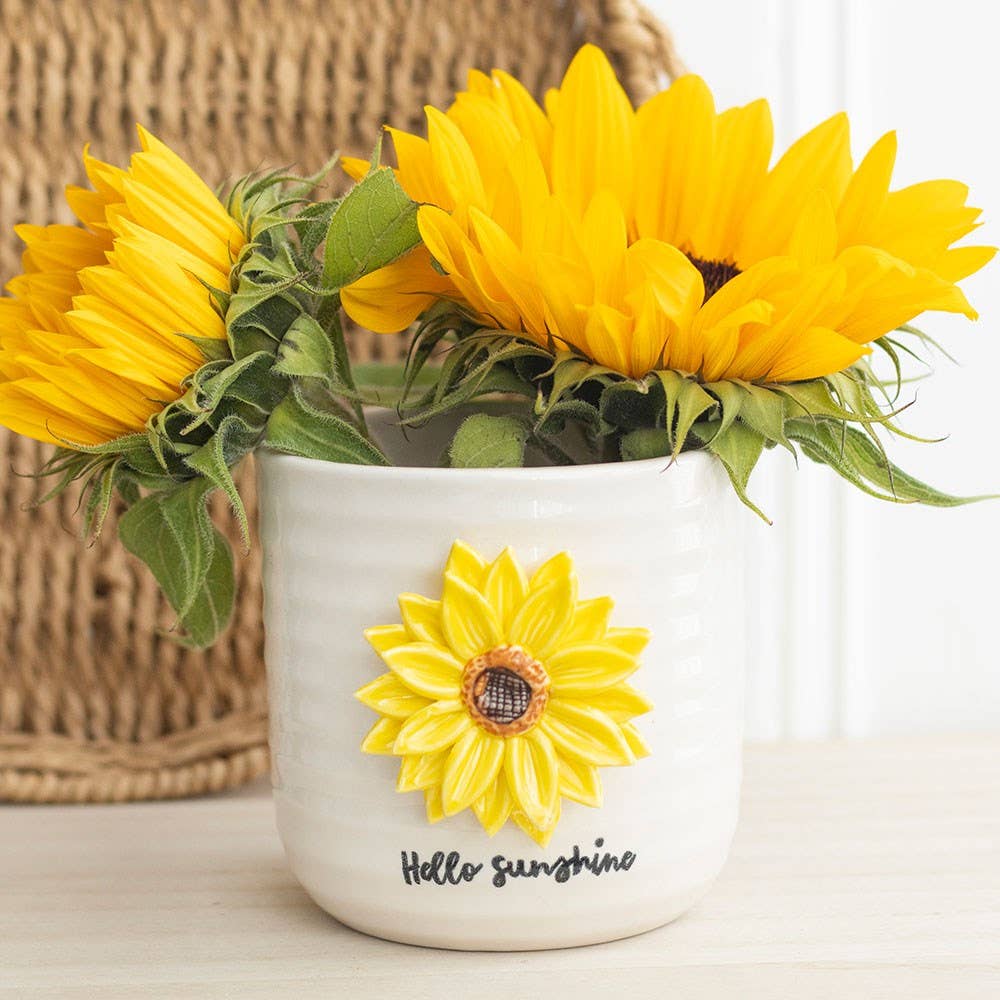 Hello Sunshine 3D Sunflower Plant Pot, Brighten Up Your Space