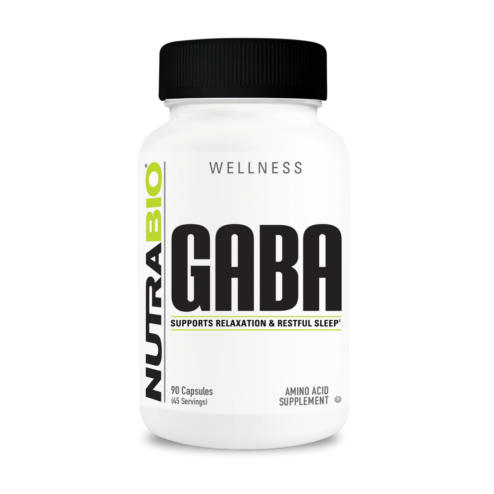 NutraBio Wellness Collection GABA 90 Capsules, Supports Relaxation & Restful Sleep