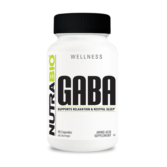 NutraBio Wellness Collection GABA 90 Capsules, Supports Relaxation & Restful Sleep