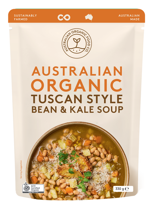 Australian Organic Food Co. Tuscan Style Bean & Kale Soup 330g, Certified Organic & Australian