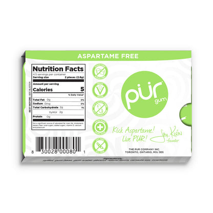 PUR Cool Mint Gum {9 Pieces} Single Pack Or A Box Of 12, Aspartame Free & Gluten Free {Blister Pack}