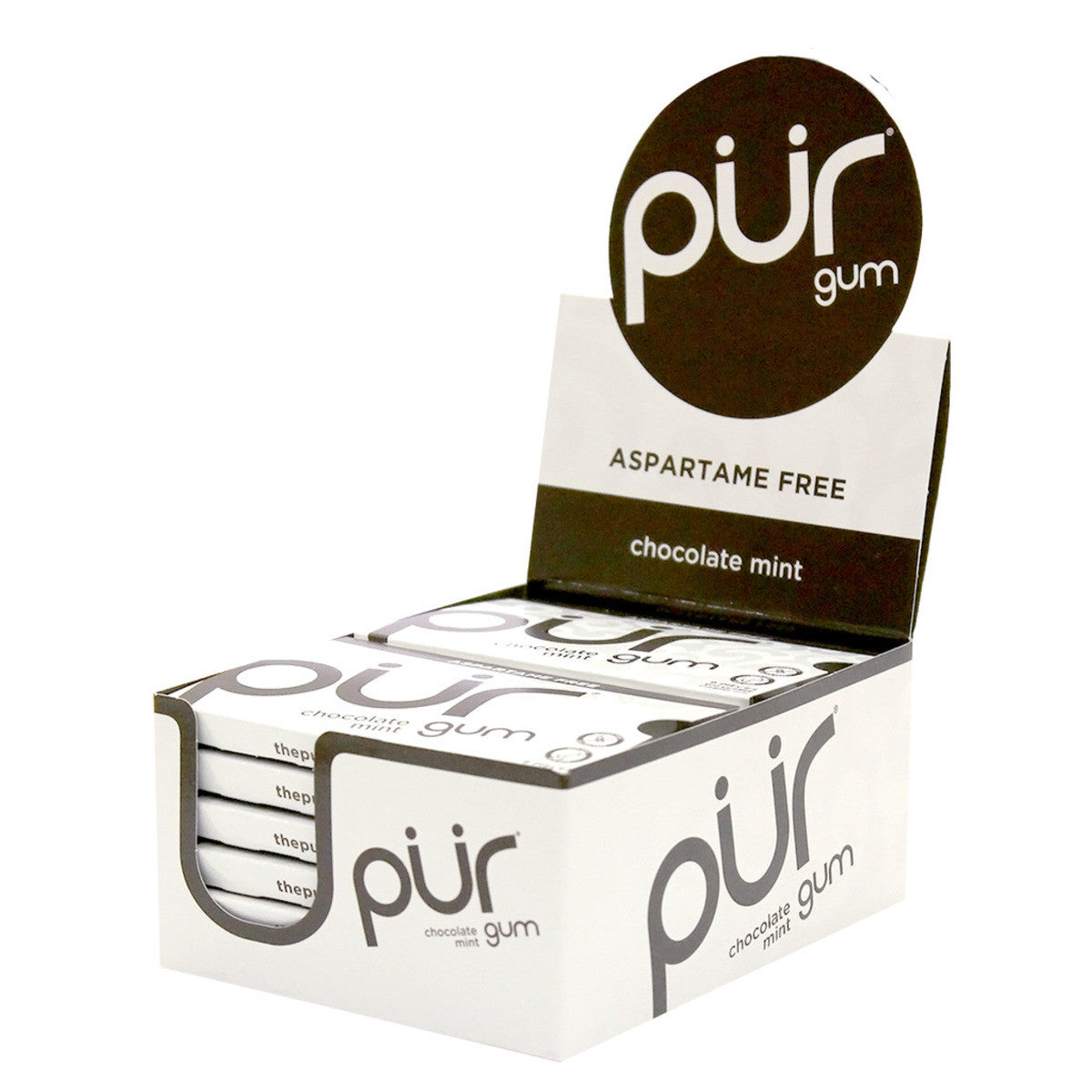 PUR Chocolate Mint Gum {9 Pieces} Single Pack Or A Box Of 12, Aspartame Free & Gluten Free {Blister Pack}