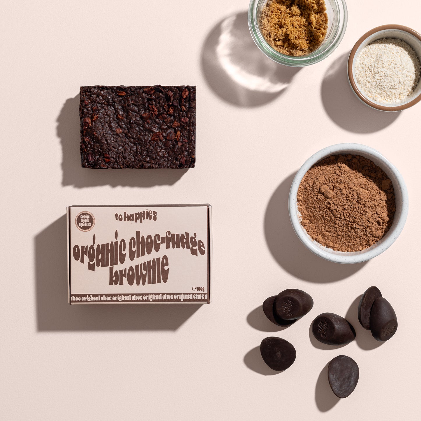 To Happies Organic Choc-Fudge Brownie 100g, Original Chocolate Flavour