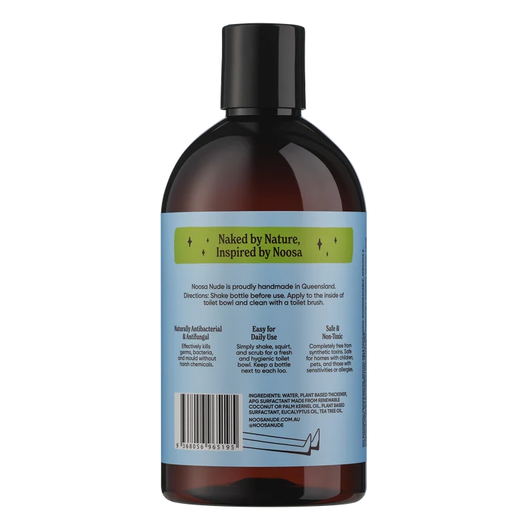 Noosa Nude Natural Toilet Cleaner With With Tea Tree & Eucalyptus Essential Oil 500mL, Tough On Toilet Stuff