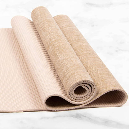 Myga Jute Yoga Mat 183cm × 61cm, Natural Beige Pattern