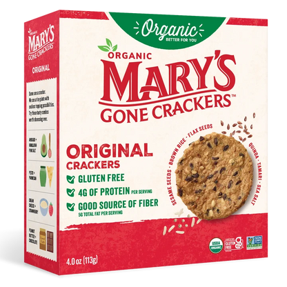 Mary's Gone Crackers Organic Crackers Original Flavour 113g, With Sesame Seeds & Brown Rice