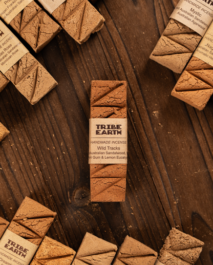 Tribe Earth Wild Tracks Incense Plank | 10 Triangles Per Plank, With Balga Marri Gum & Lemon Eucalyptus