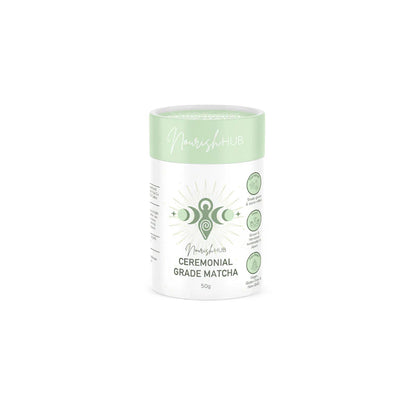 Nourish Hub Ceremonial Grade Matcha Powder 50g, Shade-Grown & Stone-Milled
