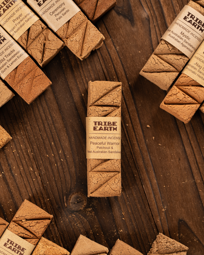 Tribe Earth Peaceful Warrior Incense Plank | 10 Triangles Per Plank, With West Australian Sandalwood & Patchouli