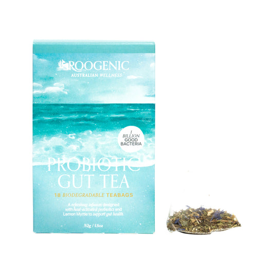 Roogenic Probiotic Gut Tea 18 Tea Bags, Gut Balance & Digestive Care