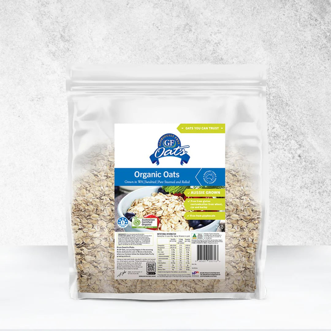 Gloriously Free Organic Aussie Oats 500g, 1kg Or 2kg, Grown In WA