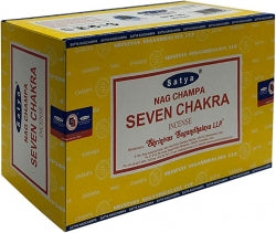 Satya Meditation Series Seven Chakra Incense 15g, Hand Rolled In India