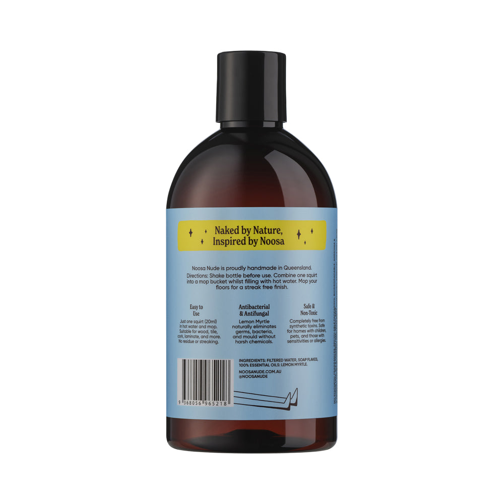 Noosa Nude Natural Floor Cleaner With With Lemon Myrtle Essential Oil 500mL, Keeping Floors Looking Naturally Polished