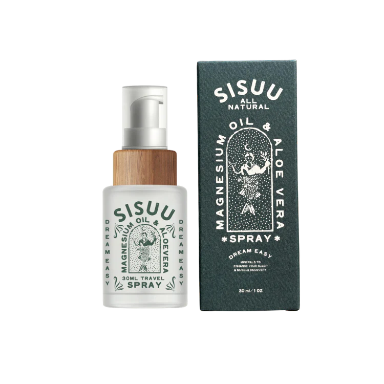 SISUU All Natural Magnesium Oil & Aloe Vera Recovery Spray 30mL Or 100mL, Minerals To Enhance Sleep
