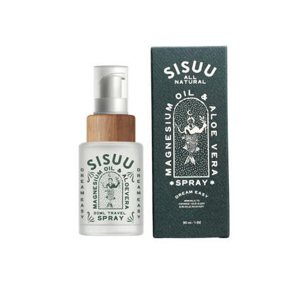 SISUU All Natural Magnesium Oil & Aloe Vera Recovery Spray 30mL Or 100mL, Minerals To Enhance Sleep