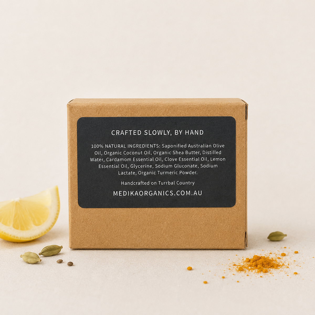 Medika Organics Turmeric Soap Bar 130g, Handmade In Queensland