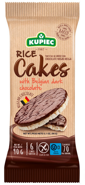Kupiec Rice Cakes With Belgian Dark Chocolate 90g, A Perfect Healthy Snack
