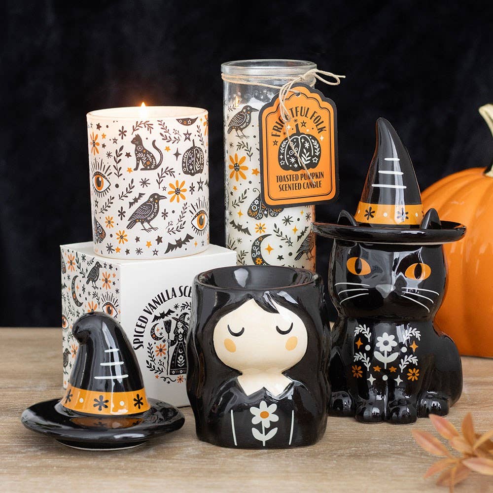 Frightful Folk Witch Ceramic Oil Burner, A Touch Of Rustic Charm