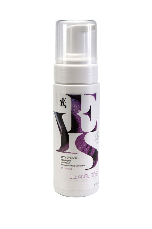 YES Cleanse 150mL, Ultra Gentle Intimate Foam Wash; pH Matched & ROSE Fragrance