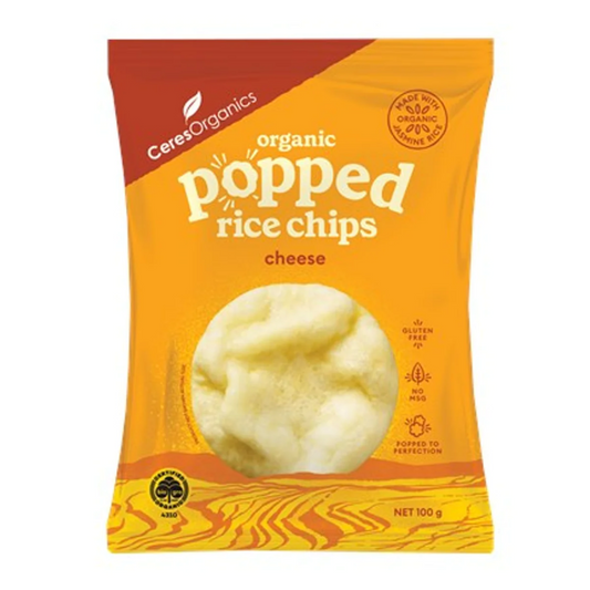 Ceres Organics Popped Rice Chips 100g, Cheese Flavour