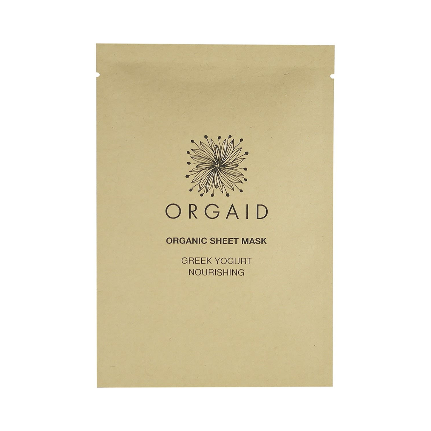 Orgaid Organic Sheet Mask Single, 4 Pack Or 12 Pack, Greek Yogurt & Nourishing