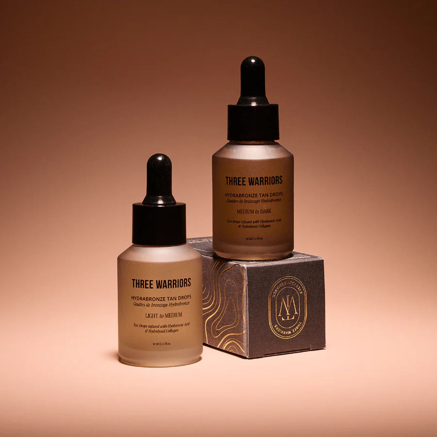 Three Warriors Hydrabronze Light to Medium Tanning Drops 30mL, Supercharge Your Skin