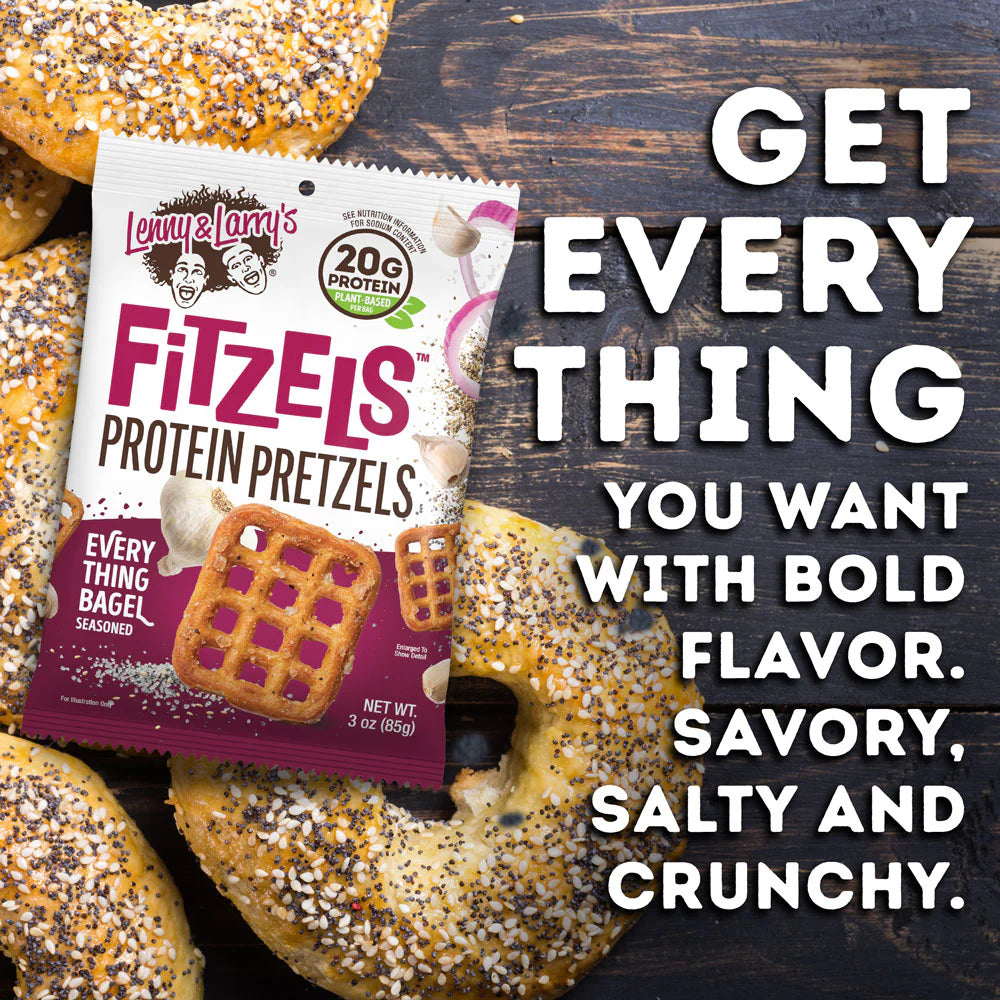 Lenny & Larry's Fitzels Protein Pretzels 85g, Everything Bagel Flavour ...