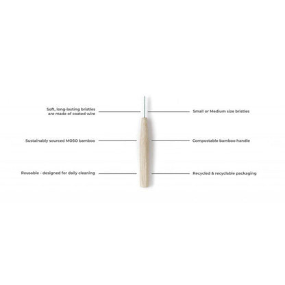 Brush It On Bamboo Eco-Friendly Interdental Brushes, Eight Brushes Per Pack Size Small 0.6mm