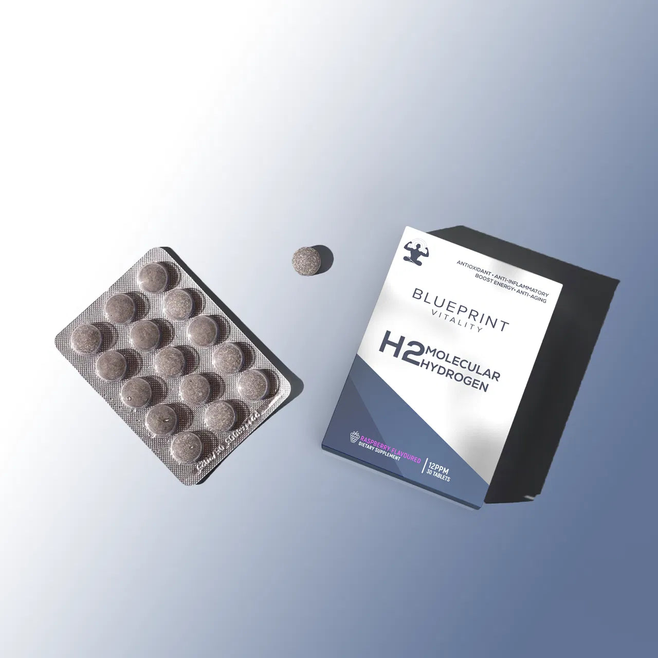 Blueprint Vitality H2 Molecular Hydrogen 12PPM 30 Tablets, Raspberry Flavour