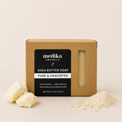 Medika Organics Shea Butter Soap Bar 130g, Handmade In Queensland