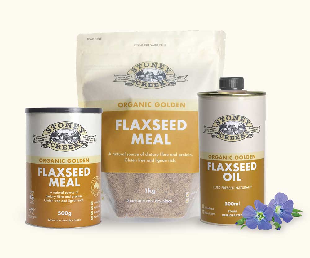 Stoney Creek Certified Organic Golden Flaxseed Meal 500g (Tin) Or 1Kg (Bag), Gluten Free & High Fibre