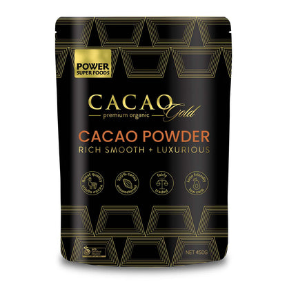 Power Super Foods Cacao Gold Powder 225g Or 450g, Certified Organic & Keto Friendly
