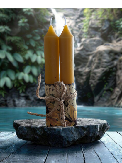Soulforest Healing Handcrafted Pure Beeswax Candle, A Set Of 2 Candles
