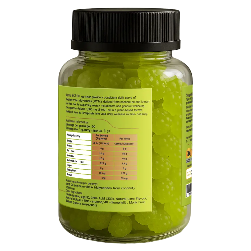 Apollo MCT Oil Gummies 60 Gummies, Clean Energy Fuel