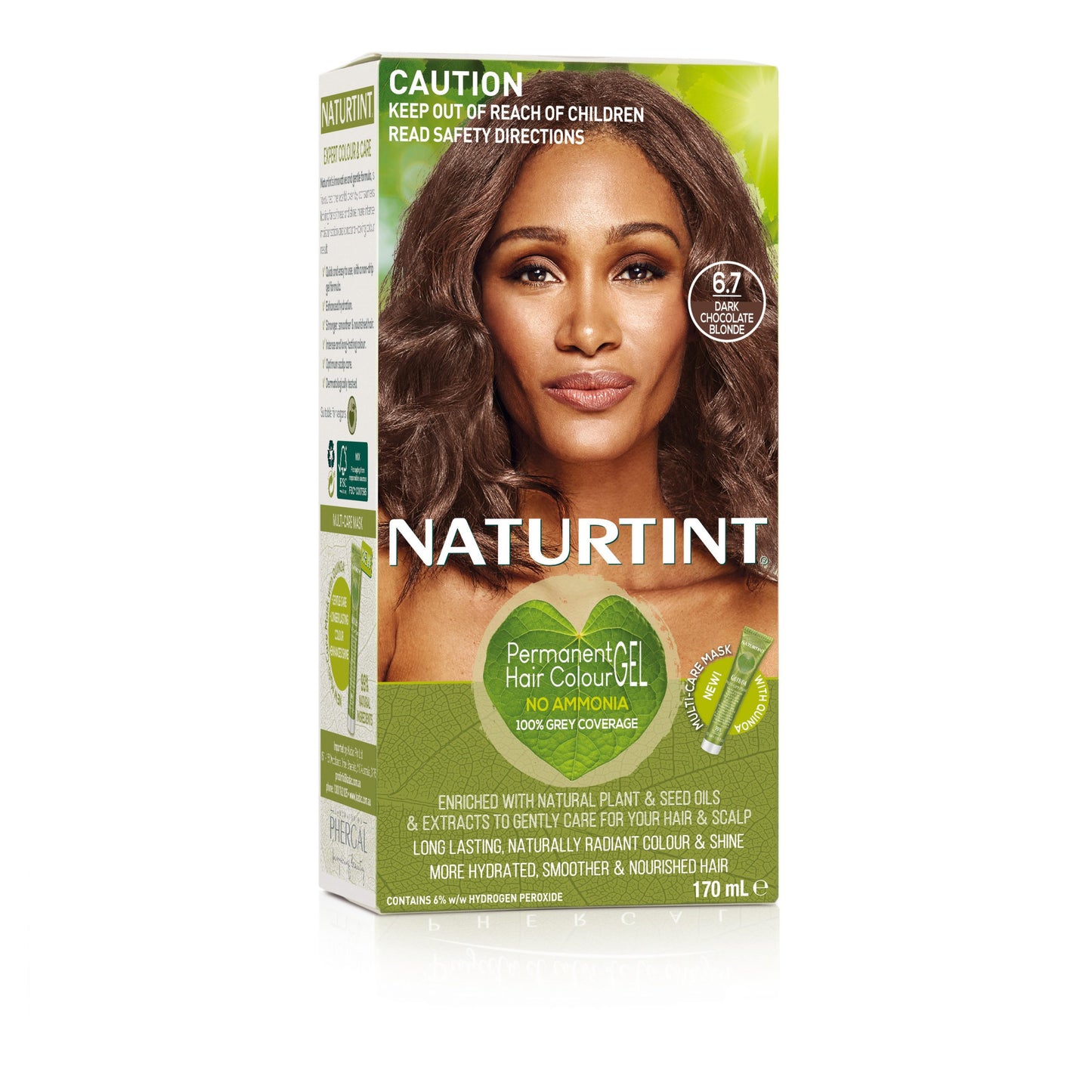 Naturtint Permanent Hair Colour Gel; No Ammonia 170mL, 6.7 Dark Chocolate Blonde