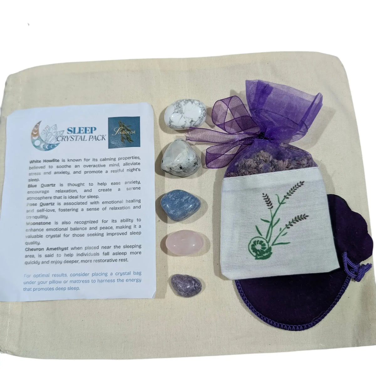 Soulforest Healing Sleep Crystal Ritual Pack | Bedtime Mindfulness & Self-Care